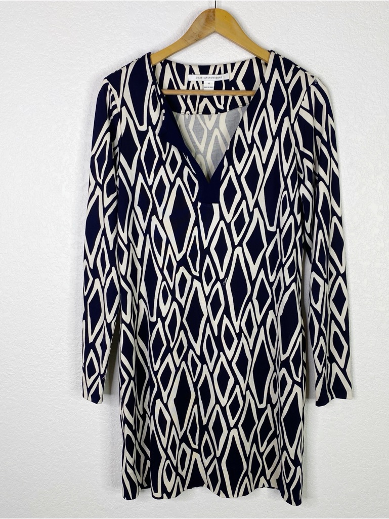 Diane Von Furstenberg Reina Silk Jersey Long Sleeve Dress